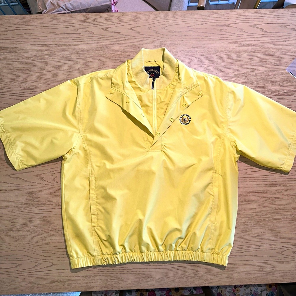Monterey Club Sodus Bay Heights Golf Club Windbreaker Jacket Yellow Mens Large